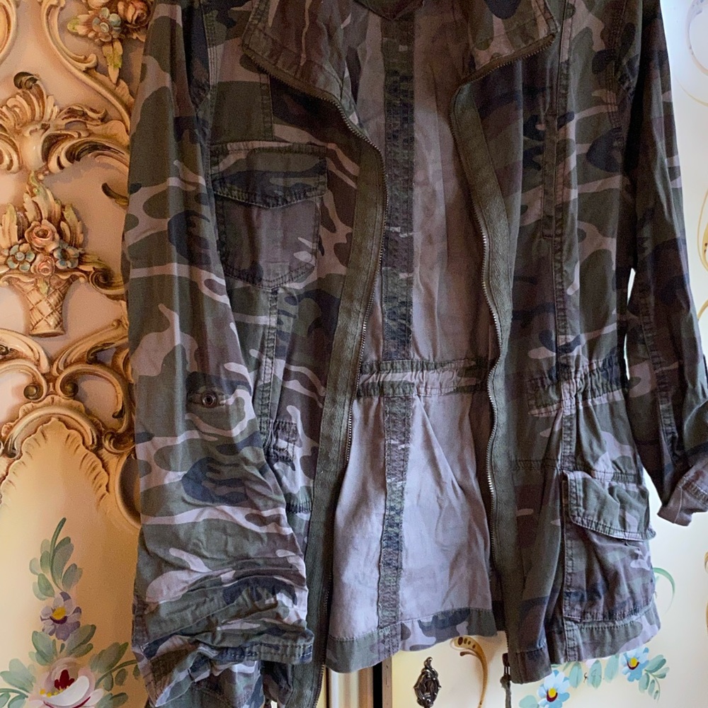 Camo Lightweight Green  Charlotte Russe Jacket No Lining I - Picture 2 of 12